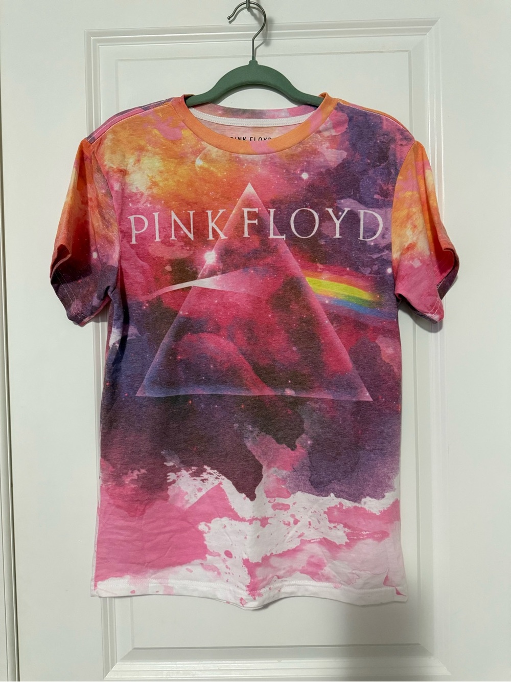 Pink Floyd Tie-Dye Prism Band Tee in Pink, Purple & Orange
